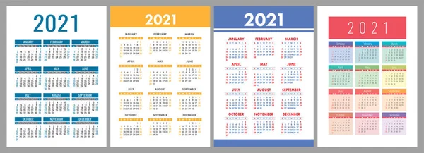 Σύνολο Συλλογής Ημερολογίου 2021 — Διανυσματικό Αρχείο