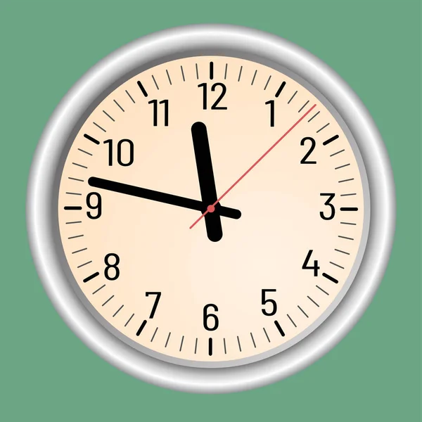 Reloj Pared Mesa Ilustración Vectorial Diseño Clásico Redondo Tiempo Horas — Vector de stock