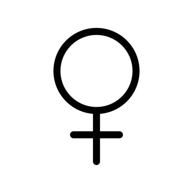 Venüs gezegen sembolü. Vektör işareti. Astrolojik takvim. Zodiacal siyah beyaz yıldız falı. Taslak çizimi. Jyotisha. Hinduizm, Hindistan ya da Vedik astrolojisi