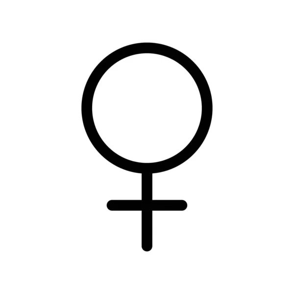 Symbole Planète Vénus Signe Vectoriel Calendrier Astrologique Horoscope Zodiacal Noir — Image vectorielle