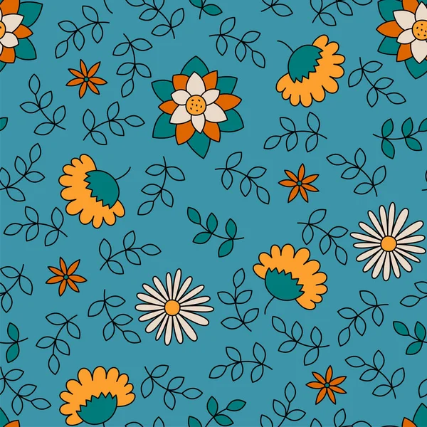 Patrón Sin Costura Floral Flores Vectoriales Impresión Moda Diseño Para — Archivo Imágenes Vectoriales