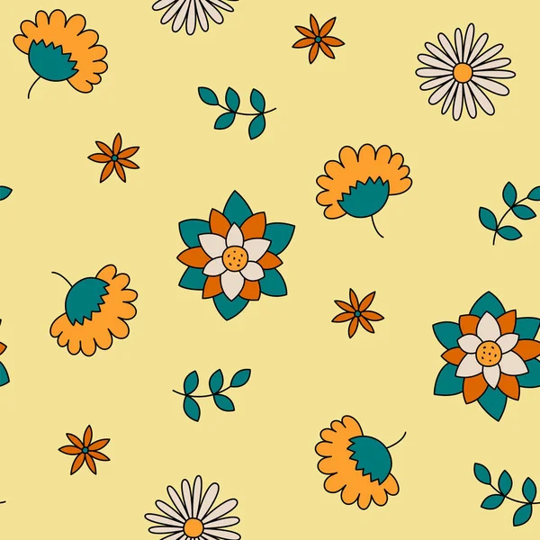 Patrón Sin Costura Floral Flores Vectoriales Impresión Moda Diseño Para — Archivo Imágenes Vectoriales