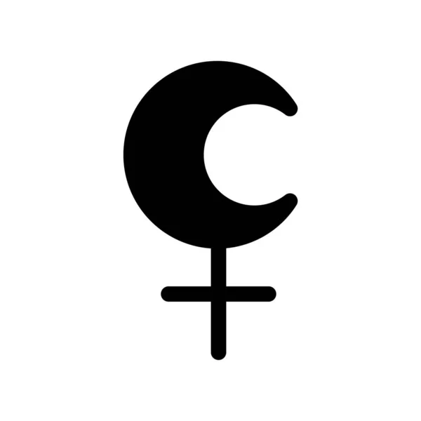 Symbole Planète Lilith Signe Vectoriel Calendrier Astrologique Horoscope Zodiacal Noir — Image vectorielle