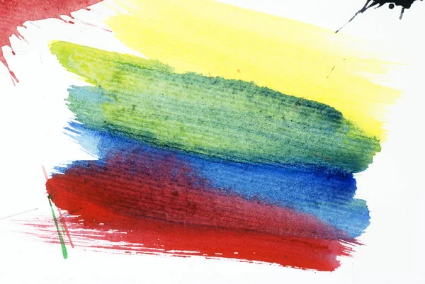 彩色画笔笔画的水彩背景 类似于国旗 — 图库照片