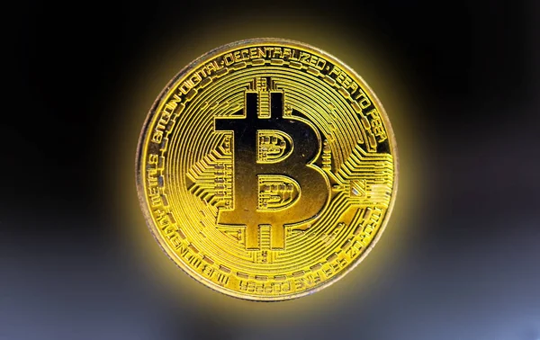 Bitcoin Criptomoneda Moneda Física Imágenes de stock libres de derechos