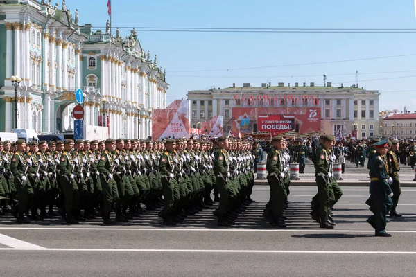 Russland Saint Petersburg Juni 2020 Militärparade Auf Dem Schlossplatz Ehren — Stockfoto