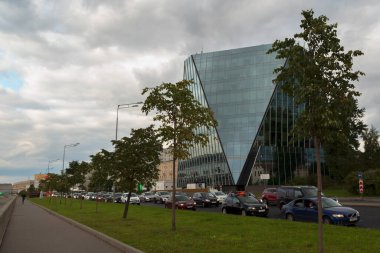 Rusya, Saint Petersburg-Eylül 04-20: Kalabalık saatlerde yoğun trafik