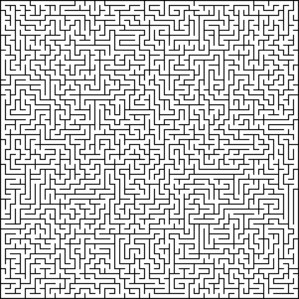 Abstraktes Muster Mit Schwarzem Labyrinth Auf Weißem Hintergrund Gutes Design — Stockvektor