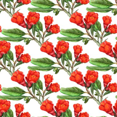 Nar çiçekleri ile Seamless modeli