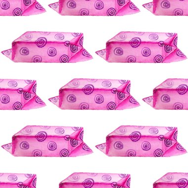 Bonbon suluboya görüntü ile Seamless modeli. İyi tasarım için ambalaj kağıdı, Hediyelik Dekorasyon, hurda rezervasyon