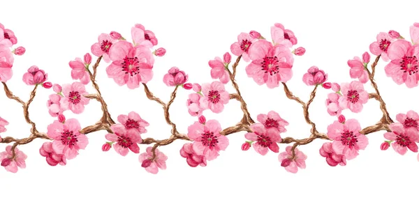 Seamless pattern with sakura — Stock Photo, Image