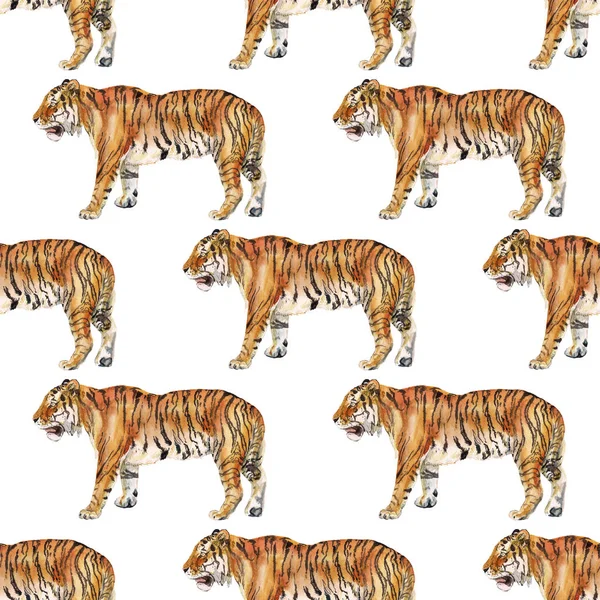 Χωρίς ραφή πρότυπο με τίγρη — Φωτογραφία Αρχείου