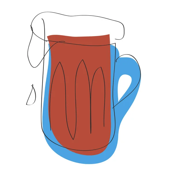 Tasse à bière sombre — Image vectorielle
