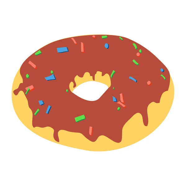 Donut con esmalte de chokolate — Vector de stock