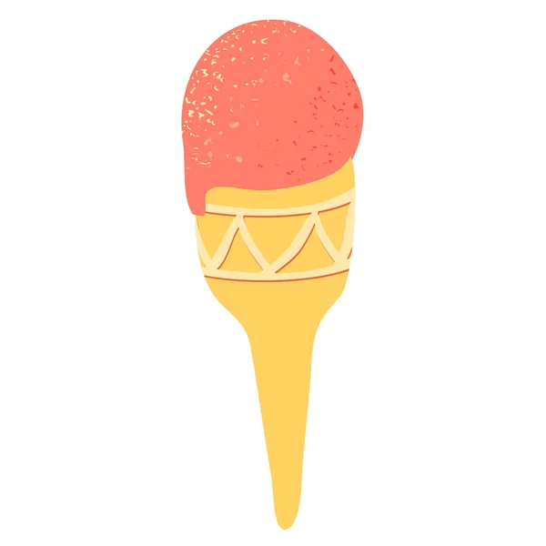 Rózsaszín fagylalt tölcsér — Stock Vector