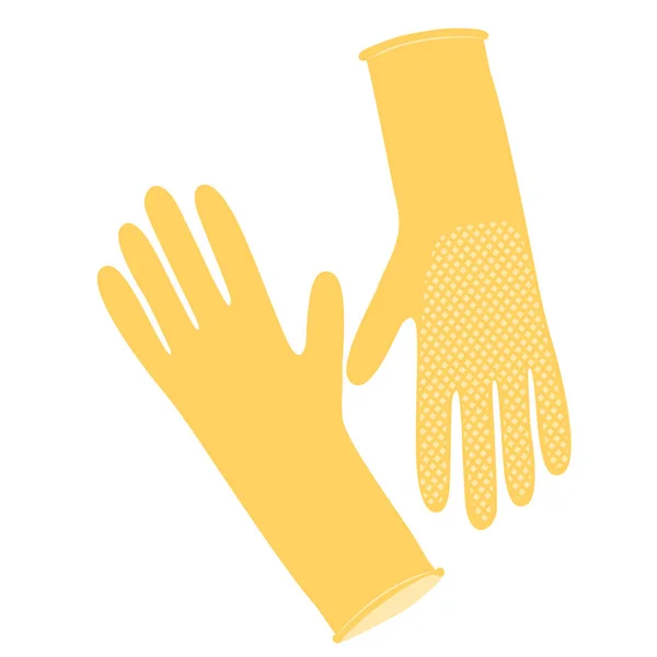 Yellow rubber gloves — Stock Vector