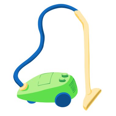 Elektrikli süpürge ile karikatür illüstrasyon