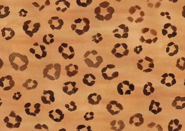 Suluboya panter deri ile dikişsiz desen