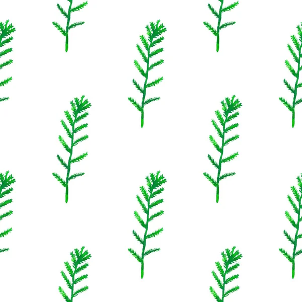 Бесшовный рисунок с абстрактными зелеными растениями — стоковое фото