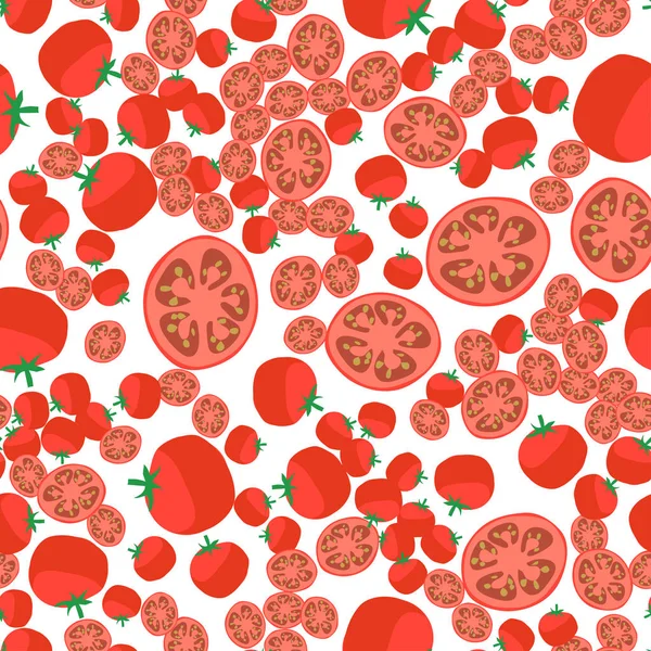 Modello senza cuciture con pomodori — Vettoriale Stock