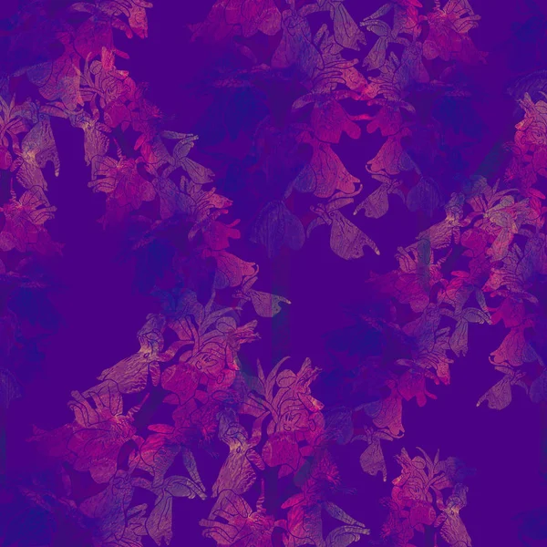 Seamless pattern with forest orchid. — Stock Photo, Image