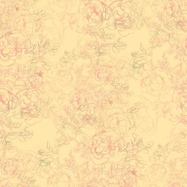 Gül çiçekleriyle kusursuz desen.