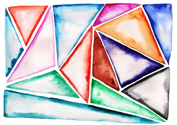 Abstract background with bright watercolor triangles. — Stock Photo, Image