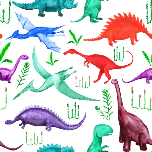 Model fără sudură cu dinozauri de desene animate — Fotografie, imagine de stoc