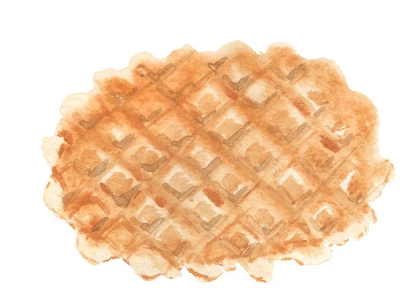 Imagen en acuarela de waffle. —  Fotos de Stock