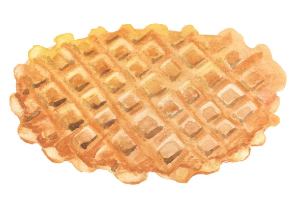Watercolor image of waffle. — Stock Photo, Image
