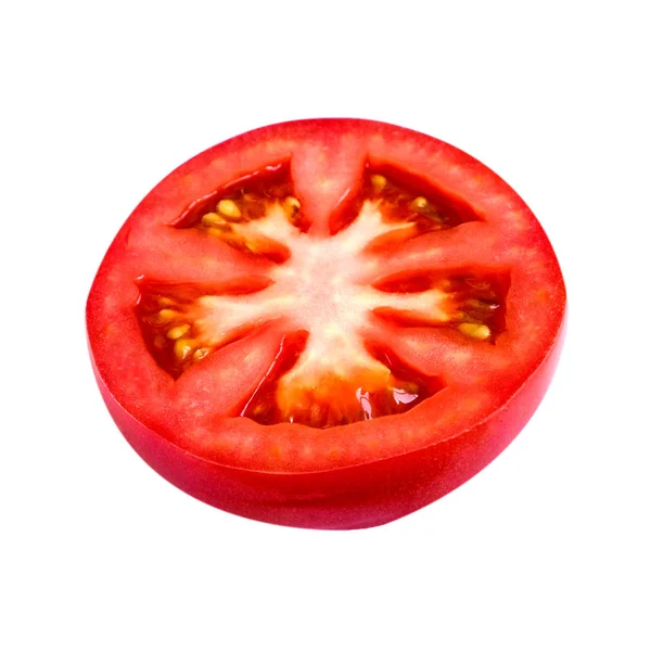 Isoliert geschnittene rote Tomate — Stockfoto