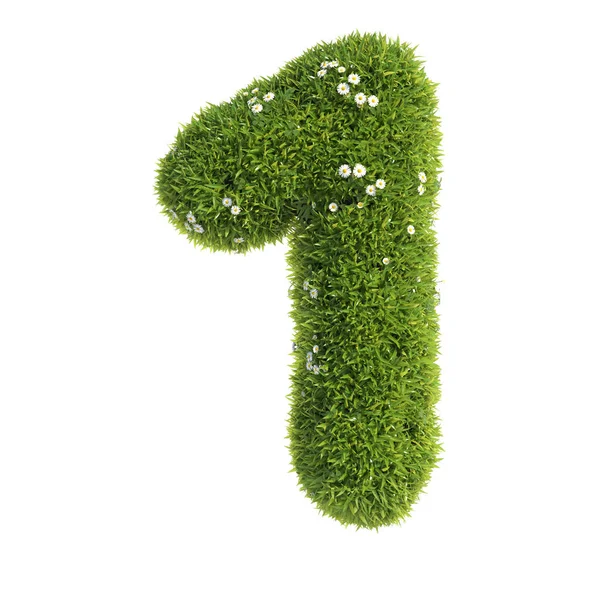 Gräs Teckensnitt Rendering Nummer — Stockfoto