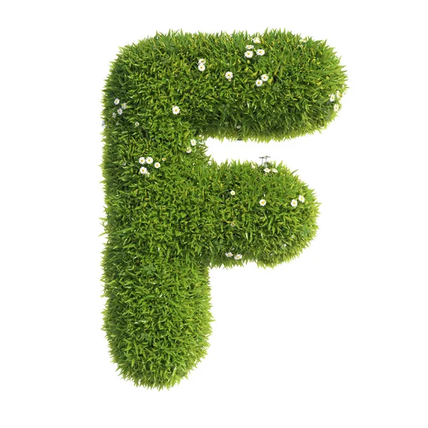 Grass Font Rendering Letter — Stock Photo, Image