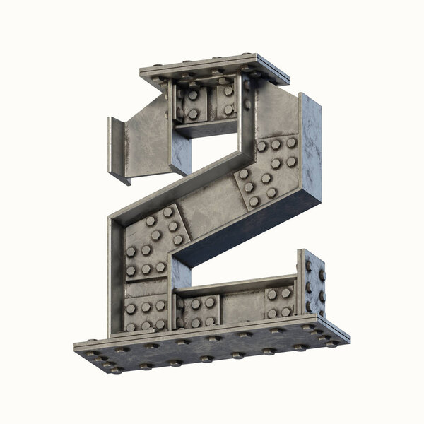 Стальной шрифт 3d рендеринг номер 2

