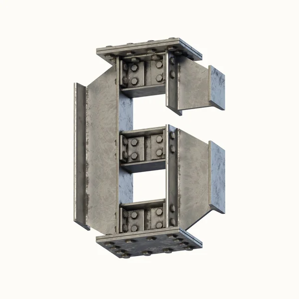 Steel Beam Font Rendering Number — Stock Photo, Image