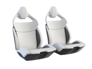 Spor araba koltuk, modern tasarım, beyaz arka plan üzerinde 3d render izole