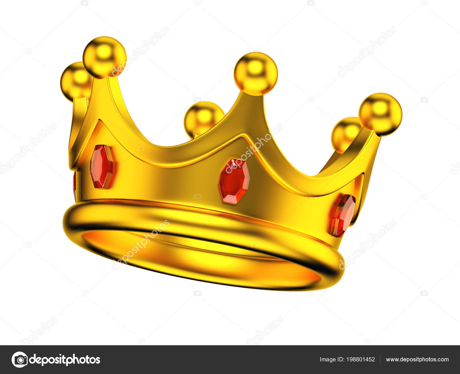 Golden King's Crown Isolated White Background Rendering Stock Photo by  ©koya979 198801452