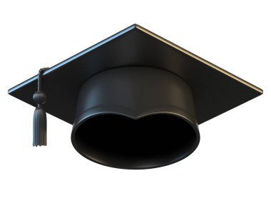 Beyaz arka plan üzerinde 3d render izole mezuniyet Cap
