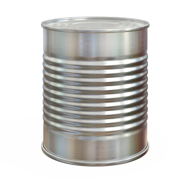 Tin Can Mock Aluminum Can Isolated White Background Rendering — Stock Photo, Image