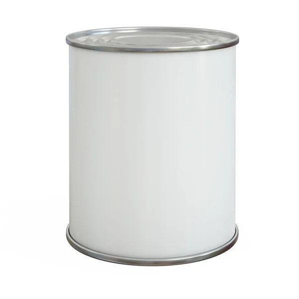 Tin Can Mock Blank Copy Space Can Isolated White Background — Stock Photo, Image
