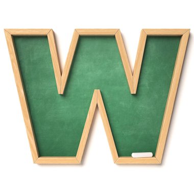 Tebeşir yazı tipi 3d yorumlama harfi W