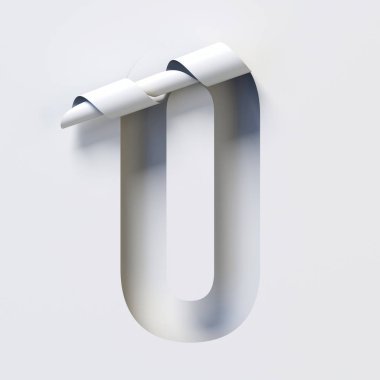 3 boyutlu kıvrımlı kağıt yazı tipini 0 numaradan kes