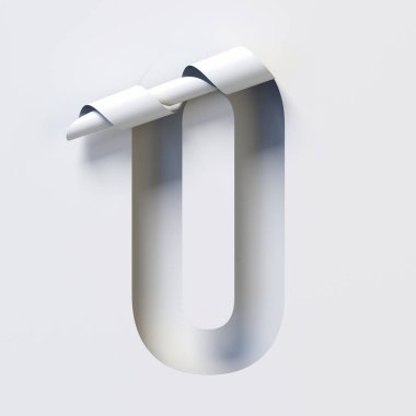 Kıvrımlı kağıt yazı tipini kes 3d biçimlendirme harfi O