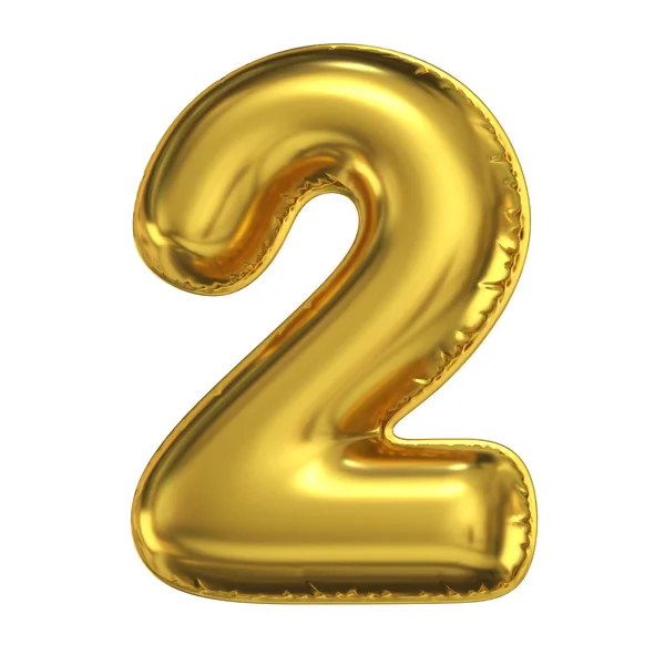 Golden Balloon Font Rendering Number — Stock Photo, Image