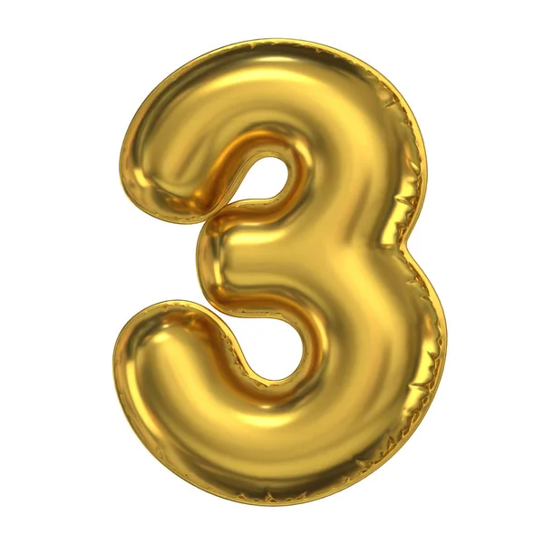 Golden Balloon Font Rendering Number — Stock Photo, Image