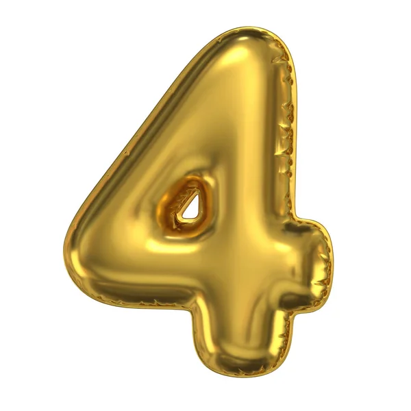 Golden Balloon Font Rendering Number — Stock Photo, Image