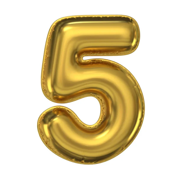 Golden Balloon Font Rendering Number — Stock Photo, Image