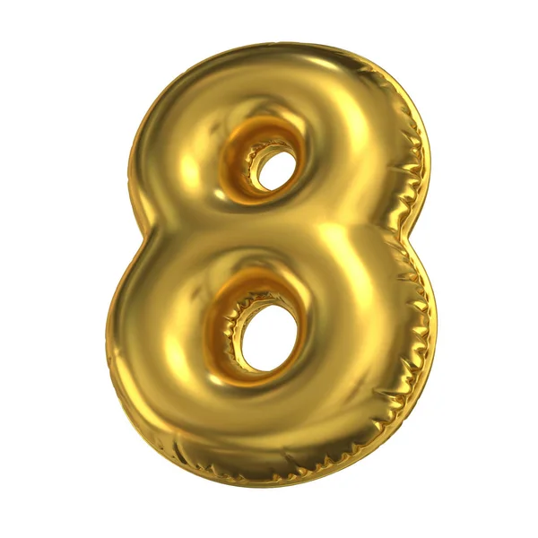 Golden Balloon Font Rendering Number — Stock fotografie