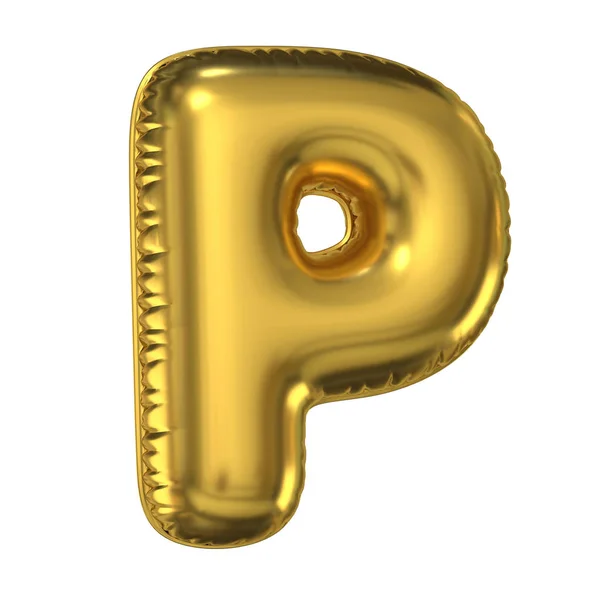 Golden Balloon Font Rendering Letter — 스톡 사진