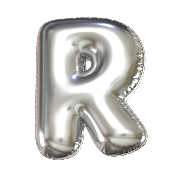 Srebrny Balon Czcionki Rendering Litera — Zdjęcie stockowe